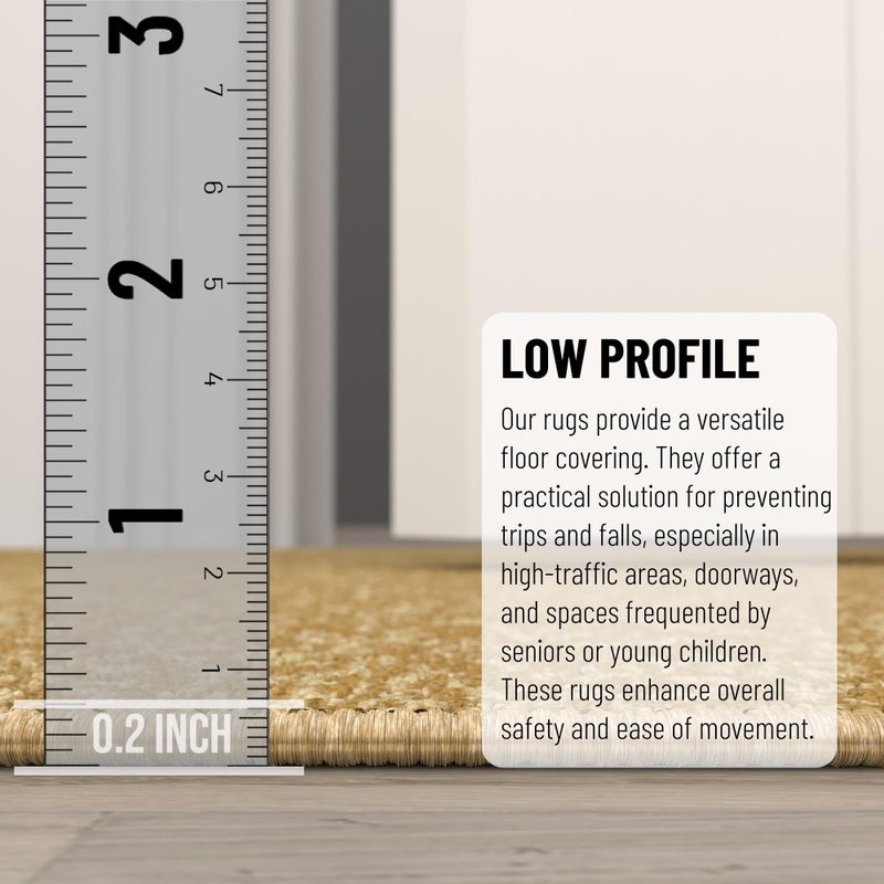 Ottomanson Hallway Runner Rug 20" x 59" Non Slip Solid Area Rugs Easy to Clean Laundry Rug Runner Durable & Pet Friendly Floor Carpet Runners for Hallways Entryway Living Room Kitchen, Beige - Image 4